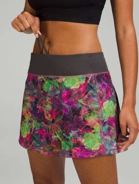 Lululemon Pace Rival Mid-Rise Skirt Vivid Floral Tone Multi Yoga Tennis Skorts 6